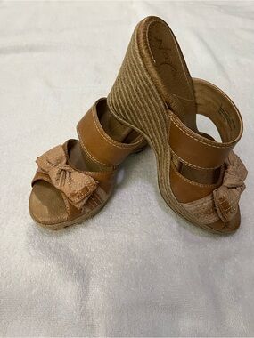 Naya Brown Platform Wedge Sandals